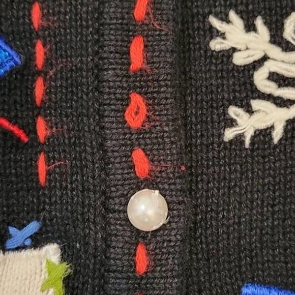 Vintage All Points by Reference Point Christmas Cardigan sweater size Large - Picture 4 of 10